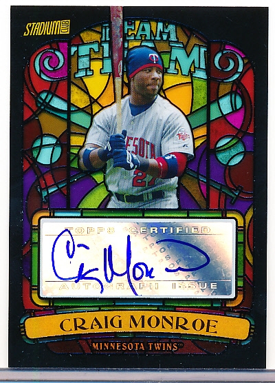 2008 Stadium Club Baseball- “Beam Team Autographs”- #BTA-CMO Craig Monroe, Twins