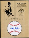 Bob Feller Autographed Metal Permagraph 7” x 9” Engraving with Stats