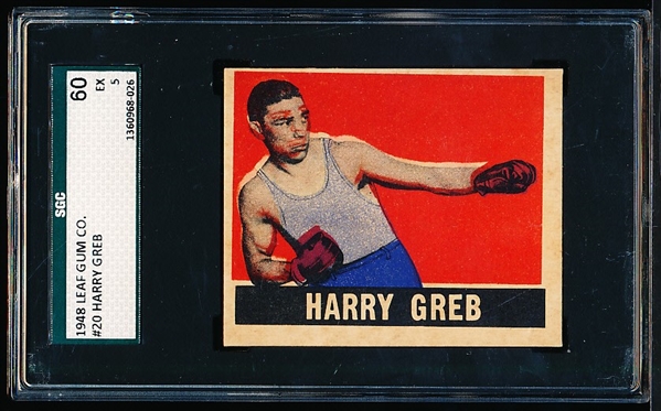 1948 Leaf Boxing #20 Harry Greb- SGC Graded Excellent 60 (5)