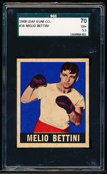 1948 Leaf Boxing #36 Melio Bettini- SGC Graded Excellent+ 70 (5.5)