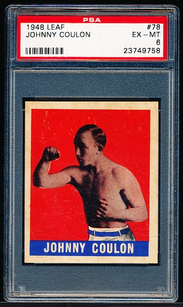 1948 Leaf Boxing #78 Johnny Coulon- PSA Graded Excellent to Mint 6