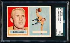 1957 Topps Football- #58 Willard Sherman- No Team on Front Variation- SGC 80 (Ex/NM 6)