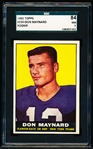 1961 Topps Football- #150 Don Maynard Rookie, New York Titans- SGC 84 (NM 7)
