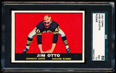 1961 Topps Football- #182 Jim Otto, Raiders- Rookie!- SGC 86 (NM+ 7.5)
