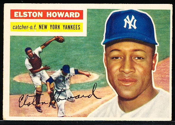 1956 Topps Bb- #208 Elston Howard, Yankees- 1st Topps card