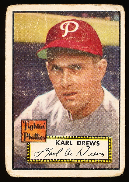 1952 Topps Bb- Hi#- #352 Karl Drews, Phillies