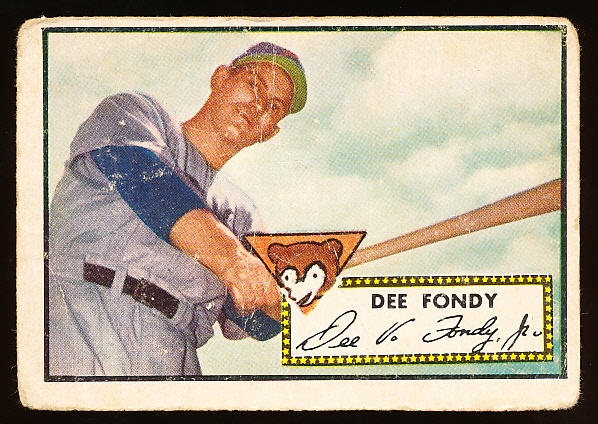 1952 Topps Bb- Hi#- #359 Dee Fondy, Cubs