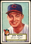 1952 Topps Bb- Hi#- #363 Dick Rozek, Indians