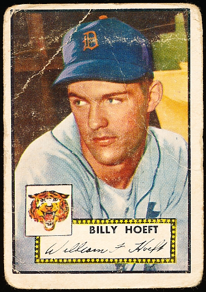 1952 Topps Bb- Hi#- #370 Billy Hoeft, Tigers