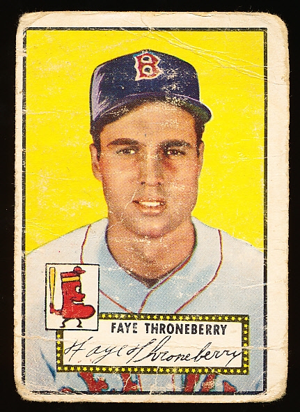 1952 Topps Bb- Hi#- #376 Faye Throneberry, Red Sox