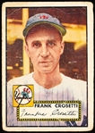 1952 Topps Bb- Hi#- #384 Frank Crosetti, Yankees