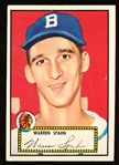 1952 Topps Bb - #33 Warren Spahn, Braves- Red Back