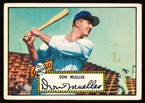 1952 Topps Bb- #52 Mueller, Giants- Black Back.