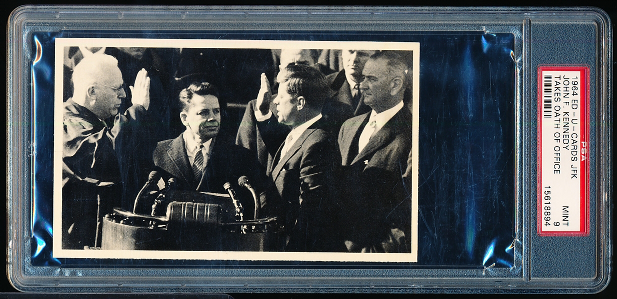 1964 Ed-U-Cards “John F. Kennedy”- Takes Oath of Office- PSA Graded MINT 9