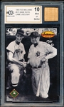 1993 Ted Williams Bsbl. #121 Ted Williams/ Babe Ruth- BCCG Graded Mint 10- Ruth Bat Piece! 
