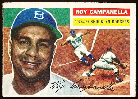 1956 Topps Bb- #101 Roy Campanella, Dodgers- gray back.
