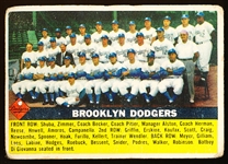 1956 Topps Bb- #166 Brooklyn Dodgers- Gray Back