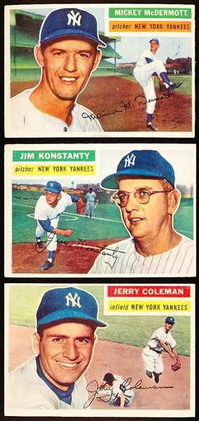 1956 Topps Bb- 3 Diff. Yankees
