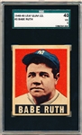 1948-49 Leaf Baseball- #3 Babe Ruth- SGC 40 (Vg 3 )