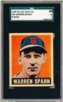 1948-49 Leaf Baseball- #32 Warren Spahn, Braves- SGC 40 (Vg 3)
