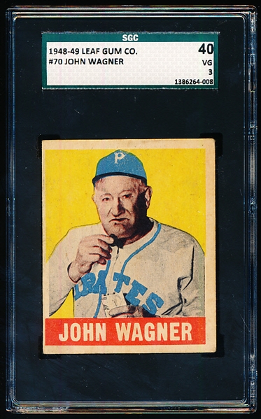 1948-49 Leaf Baseball- #70 John (Honus) Wagner- SGC 40 (Vg 3)