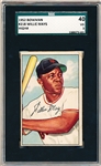 1952 Bowman Baseball- #218 Willie Mays, Giants- SGC 40 (Vg 3)- Hi# 