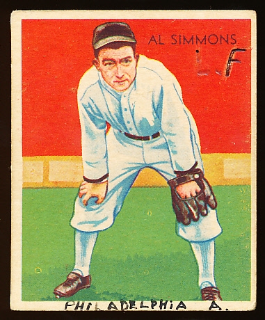 1934-36 Diamond Stars Bb- #2 Al Simmons, White Sox- 1936 Blue Back