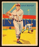 1934-36 Diamond Stars Bb- #6 Max Bishop, Red Sox- 1935 Green Back