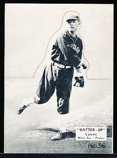 1934-36 Batter Up Bb (R318)- #36 Ted Lyons, White Sox- Hall of Famer! Black & white.