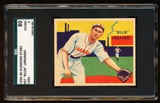 1934-36 Diamond Stars Bb- #37 Bill Urbanski, Braves- SGC 80 (Ex/NM 6)- 1935 green back!