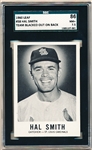 1960 Leaf Baseball- #58 Hal Smith, Cardinals- SGC 86 (NM+ 7.5)- Team Blacked Out on Back Variation- Wowsa! 
