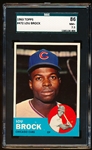 1963 Topps Baseball- #472 Lou Brock, Cubs- SGC 86 (Nm+ 7.5)- Semi Hi#