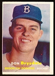 1957 Topps Bb- #18 Don Drysdale, Dodgers