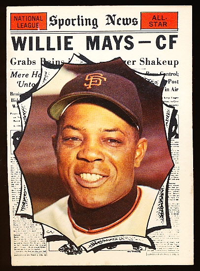 1961 Topps Bb- #579 Willie Mays All Star- Hi#