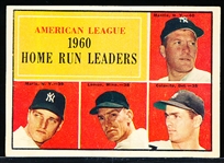 1961 Topps Baseball- #44 AL Home Run Leaders- Mantle!