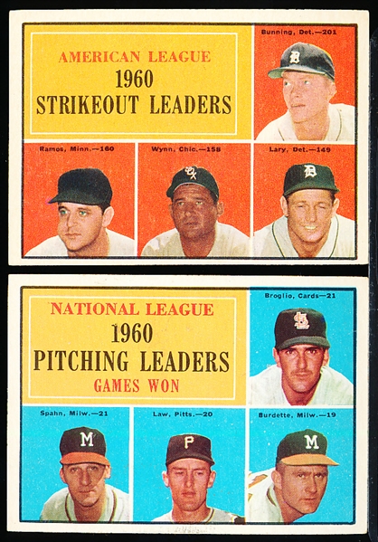 1961 Topps Baseball- 5 Diff. Leaders