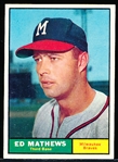 1961 Topps Baseball- #120 Ed Mathews, Braves