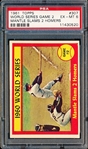 1961 Topps Baseball- #307 World Series Game 2- “Mantle Slams 2 Homers”- PSA Ex-Mt 6