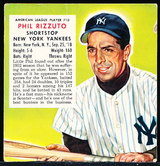 1953 Red Man- No Tabs- AL #10 Phil Rizzuto, Yankees