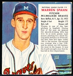 1953 Red Man- No Tabs- NL #19 Warren Spahn, Braves