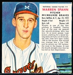 1953 Red Man- No Tabs- NL #19 Warren Spahn, Braves
