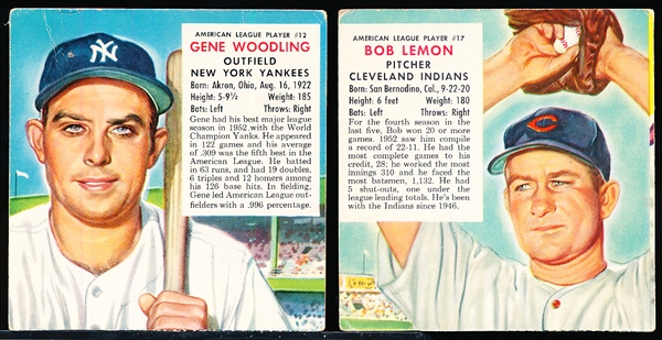 1953 Red Man- No Tabs- 3 Diff. AL Cards