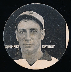 1909-11 E254 Colgan’s Chips Stars of the Diamond- Summers, Detroit (White in Uniform Variation)