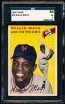 1954 Topps Baseball- #90 Willie Mays, Giants- SGC 60 (Ex 5)