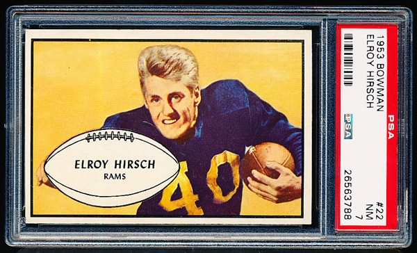 1953 Bowman Football- #22 Elroy Hirsch, Rams- PSA NM 7