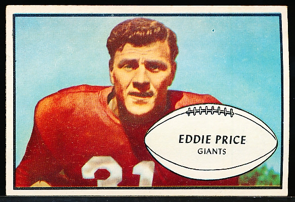 1953 Bowman Football- #16 Eddie Price, Giants