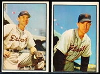 1953 Bowman Bb Color- 2 Diff. Detroit Tigers