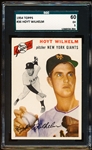 1954 Topps Bb- #36 Hoyt Wilhelm, Giants- SGC 60 (Ex 5)