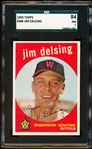 1959 Topps Bb- #386 Jim Delsing, Washington- SGC 84 (NM 7)