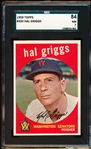 1959 Topps Bb- #434 Hal Griggs, Washington- SGC 84 (NM 7)